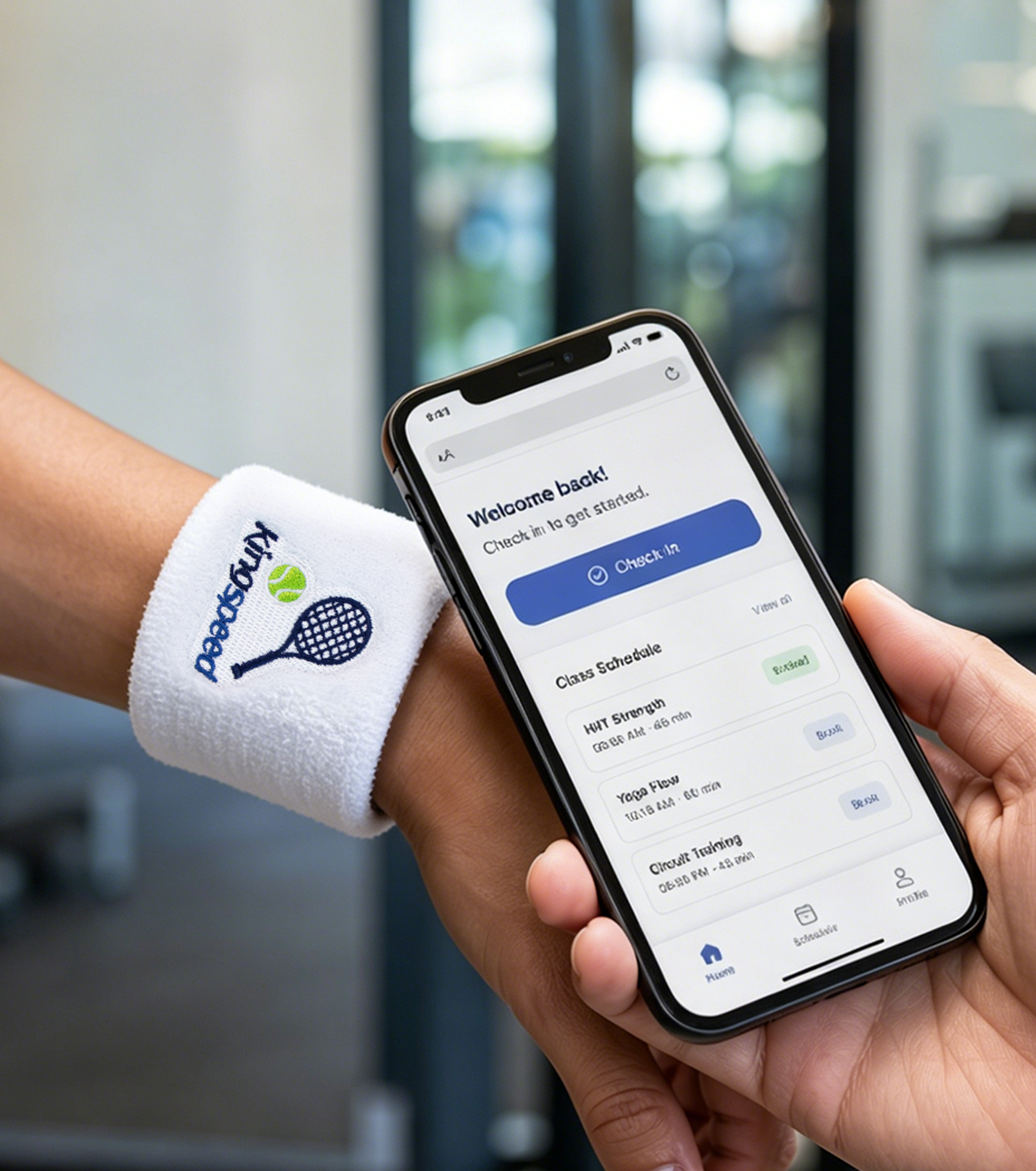 NFC sweat wristband used for one-tap gym entry